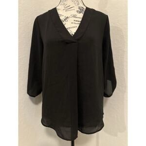 Lush Women’s Black Sheer Blouse Size Extra Small EUC